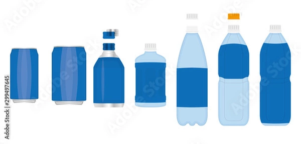 Fototapeta 缶・ペットボトル各種　ベクター　部位レイヤー分け