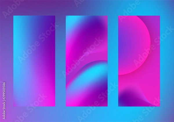 Obraz Neon fluid liquid vector background set