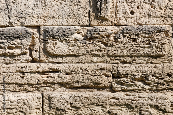 Obraz Texture of a antique stone wall. Old castle stone wall texture background. Stone wall as a background or texture.