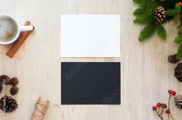 Fototapeta two empty cards mockup