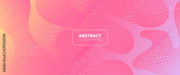 Obraz Yellow Fluid Background. Rainbow 3d Liquid Shape. 