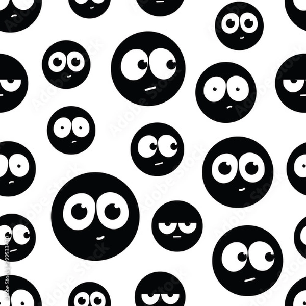 Obraz Seamless texture black fancy face