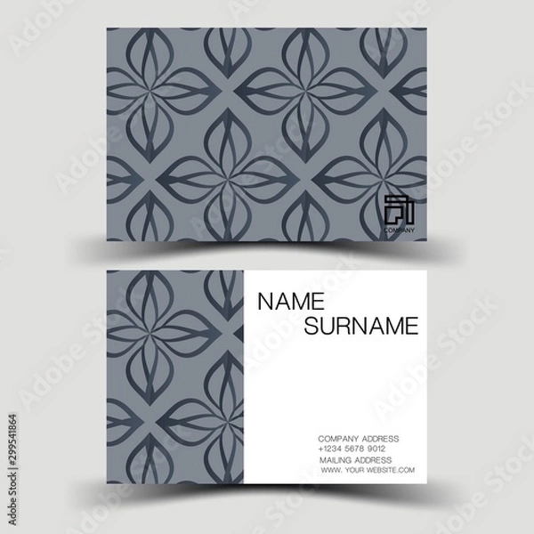 Fototapeta Creative business card design on the gray background. With inspiration from the abstract. Vector illustration EPS10. 