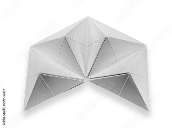 Obraz origami of white paper light and shadow