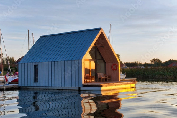 Obraz Dom na wodzie, jezioro Roś, Mazury