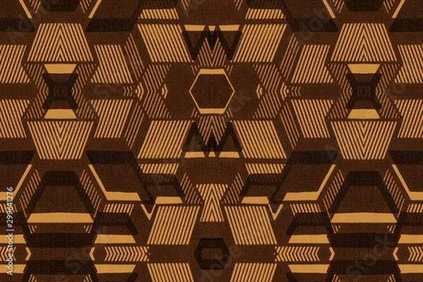 Obraz Geometric pattern of an African fabric 