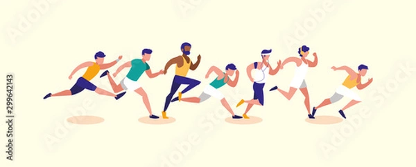 Obraz Men running vector design