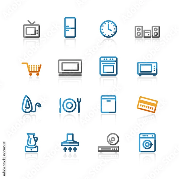 Obraz contour household e-shop icons