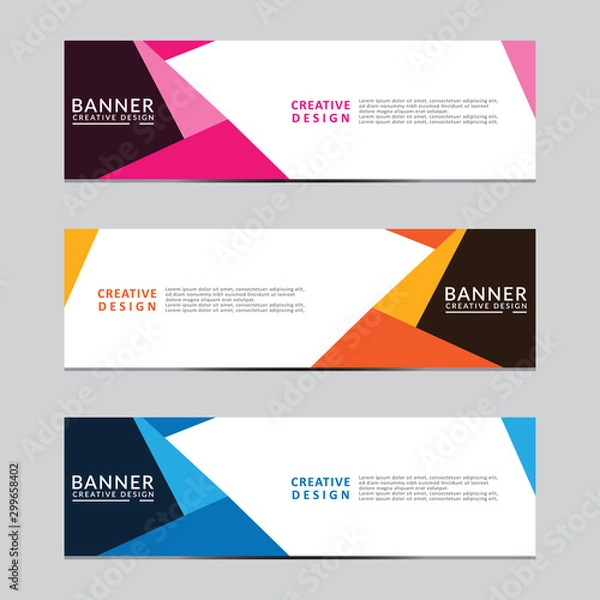 Fototapeta Vector abstract geometric design banner web template. Modern design. Vector illustration