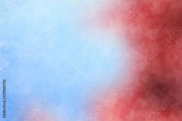 Fototapeta Abstract modern painting . Dry brush painted paper , canvas , wall . Textured background in blue and red tones