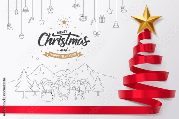 Obraz Merry Christmas and happy new year