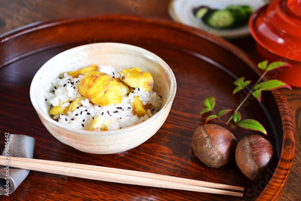 Obraz 秋の味覚、栗ご飯
