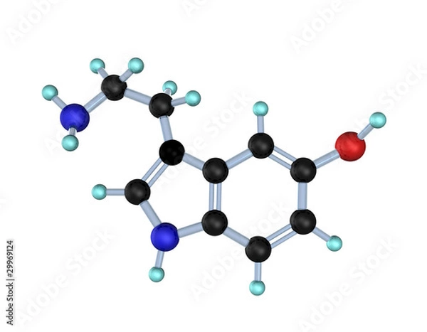 Fototapeta Molecule Serotonin