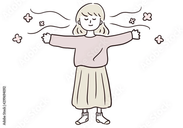 Fototapeta 深呼吸する女性