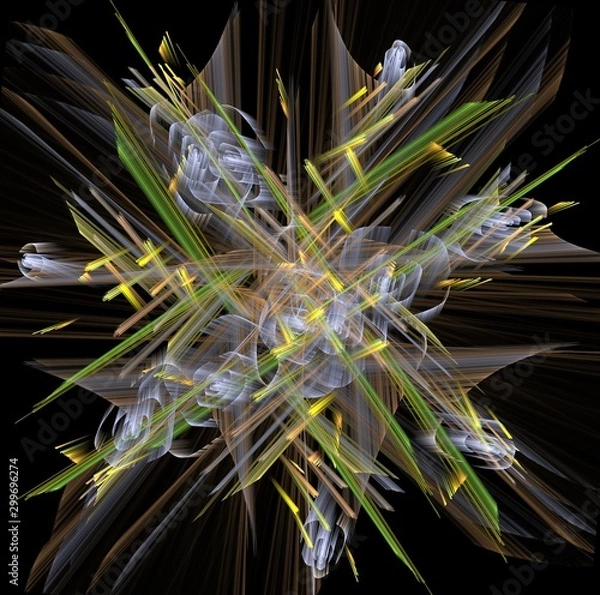 Fototapeta  illustration of abstract buke with white rose on background grass and straw