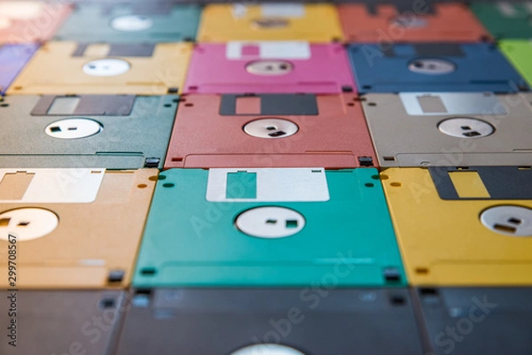 Fototapeta Colored floppy disks