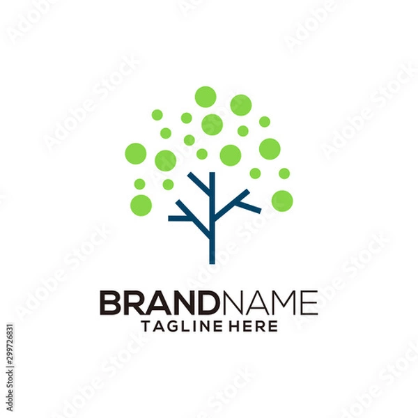 Fototapeta Tree tech logo vector for your company