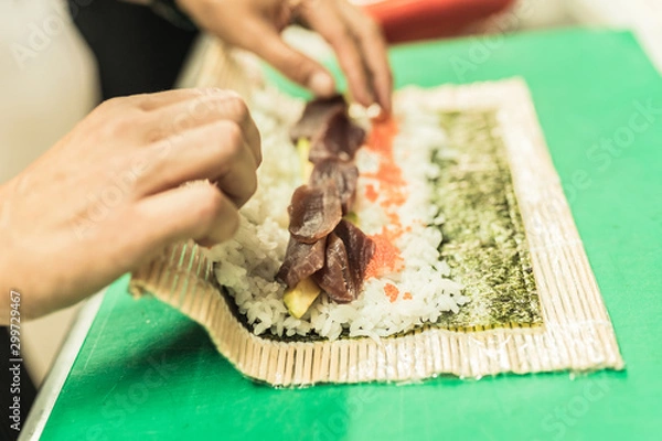 Obraz sushi raw fish elaboration