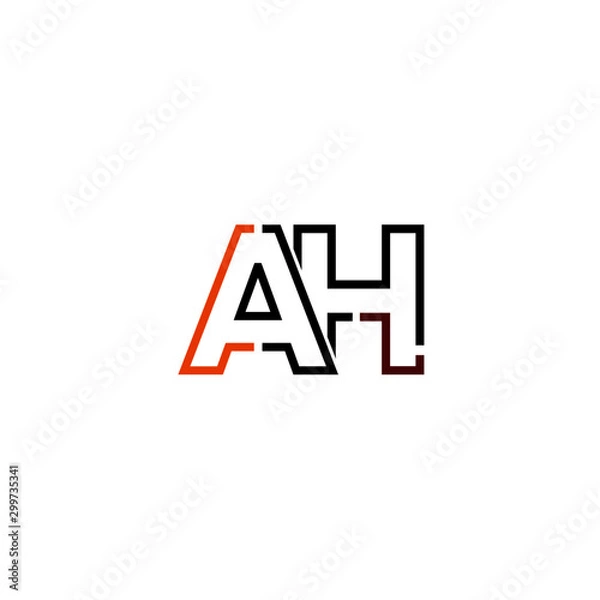Obraz Letter AH logo icon design template elements