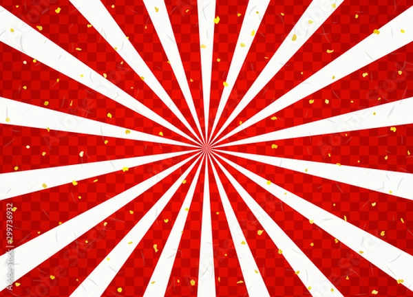 Fototapeta 放射状の市松模様背景　和紙テクスチャ