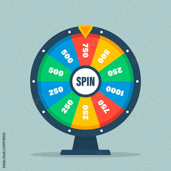 Fototapeta Wheel of fortune. Circle spin vector background. Isolated vector illustration. Modern vector illustration. Vector leisure background template.