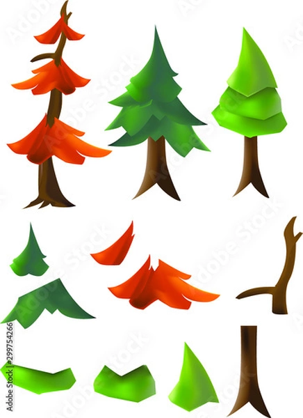 Obraz Vector trees for backdrop and design work