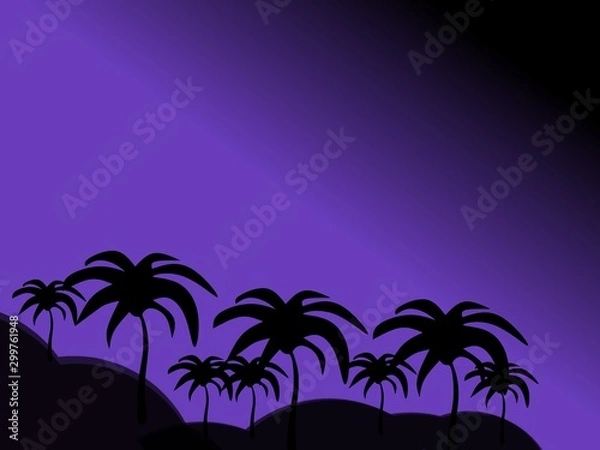 Fototapeta illustration of a beautiful mountain landscape. view of the mountain with the moon