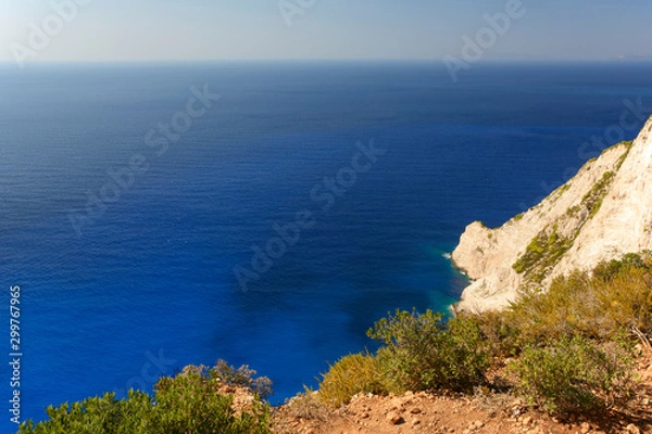 Fototapeta Cliff over the Navagio Beach (Shipwreck Bay) on Zakynthos island