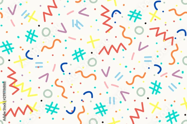 Obraz seamless pattern with geometric color doodles