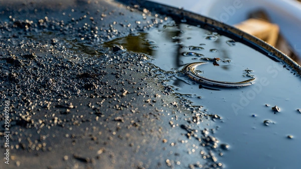 Obraz barrel with oil at surface
