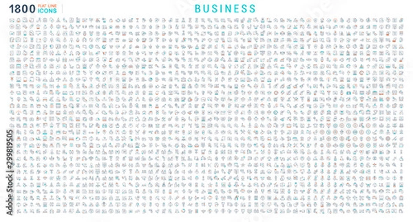 Obraz Collection Linear Icons of Business