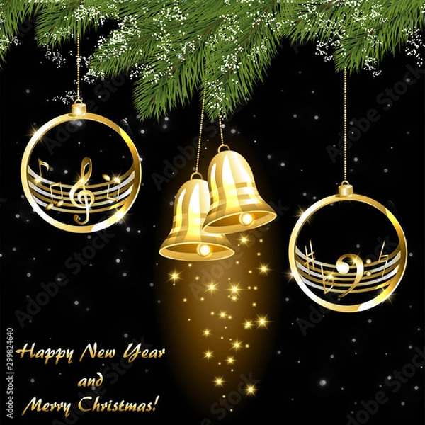 Obraz Musical theme Christmas card