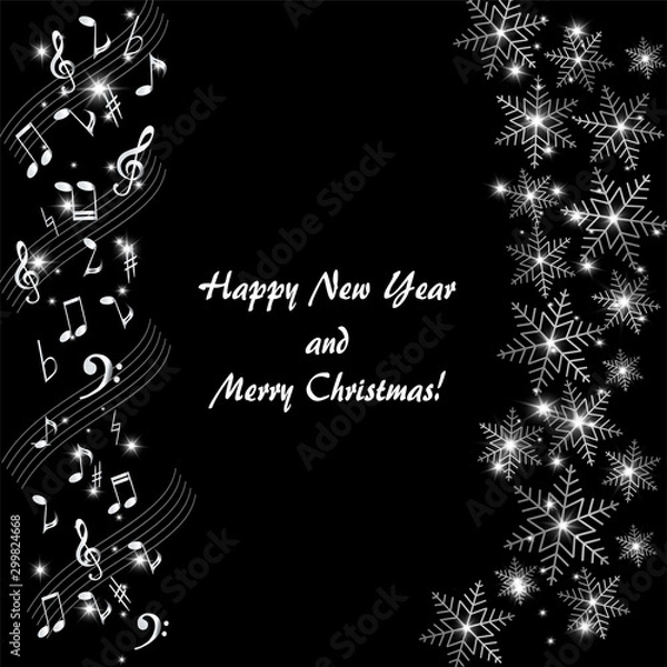 Obraz Musical theme Christmas card