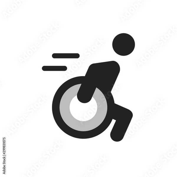 Fototapeta People With Disabilities Vector Illustration Icon