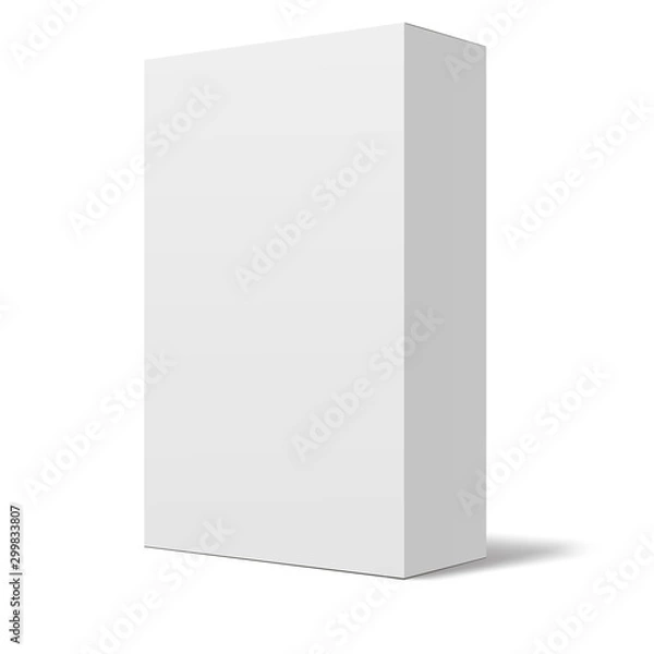 Fototapeta Pakiet pudełko makiety szablon na białym tle. Makieta białego pudełka. Ilustracji wektorowych
