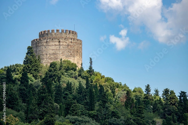 Fototapeta View of the castle from Rumeli fortress through the trees.