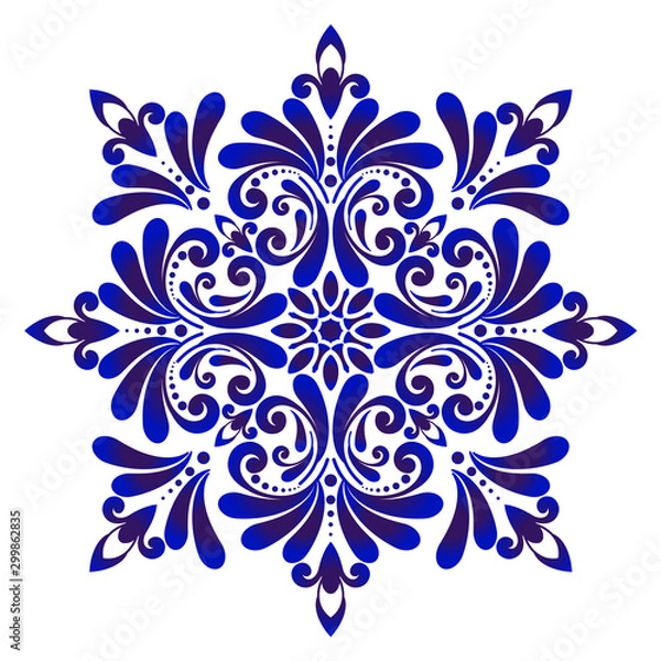 Obraz decorative flower blue pattern