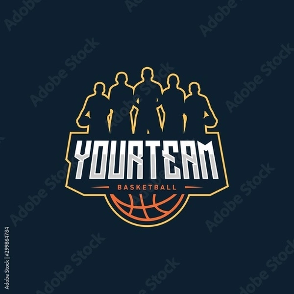 Obraz basketball badge logo design vector illustration