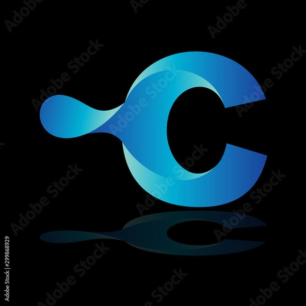 Obraz Letter C With Liquid Logo