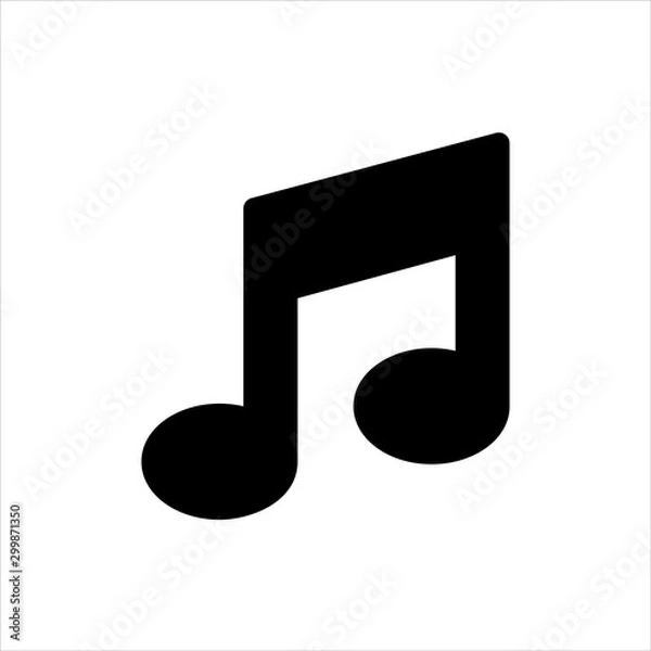 Fototapeta Vector Music icon. black symbol with trendy flat style icon for web site design, logo, app, UI isolated on white background