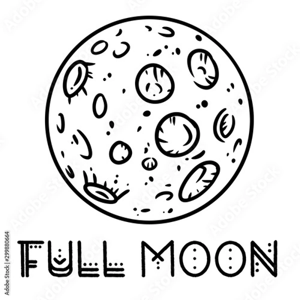Fototapeta Full Moon tribal label. Ethnic boho style monogram with inspirational indigenous lettering