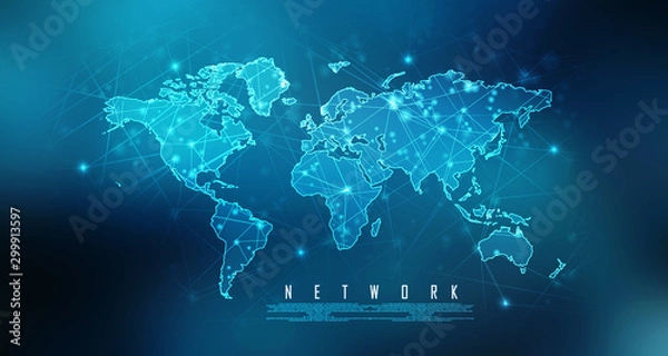 Fototapeta 2d illustration world map abstract background