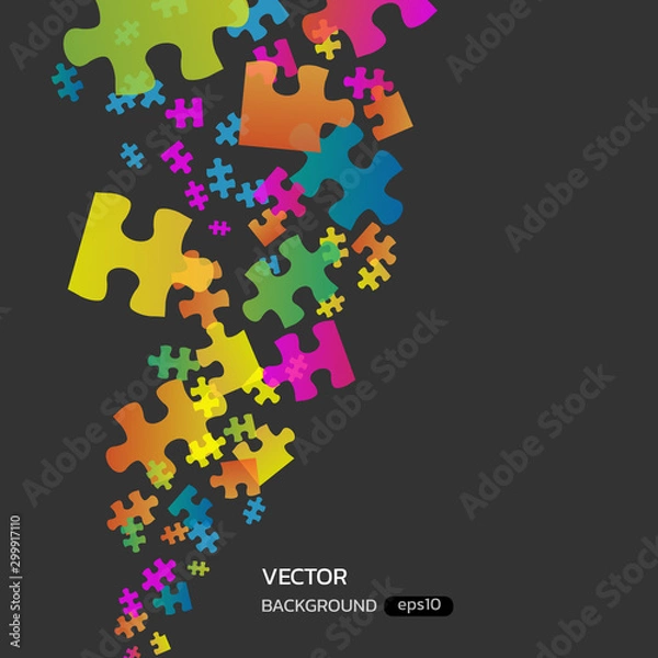 Obraz Colorful gradient puzzles vector background