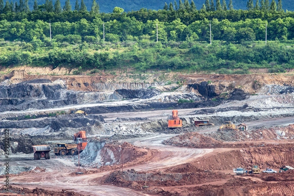Fototapeta Excavator at the lignite opencast mining