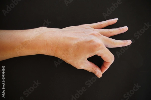 Obraz hands on black background image