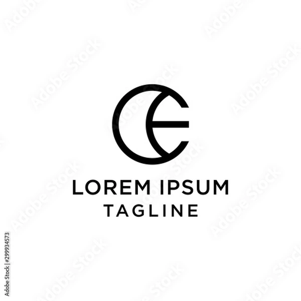 Fototapeta initial letter logo CE, EC logo template