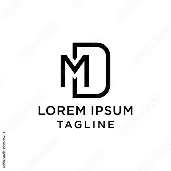 Fototapeta initial letter logo DM, MD logo template 