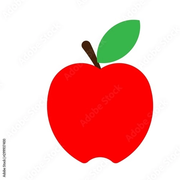 Fototapeta Apple Icon in trendy flat style isolated on grey background. Apple Icon page symbol for your web site design Apple Icon logo, app, UI. Apple Icon Vector illustration, EPS10.