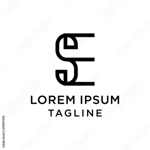 Obraz initial letter logo ES, SE logo template 