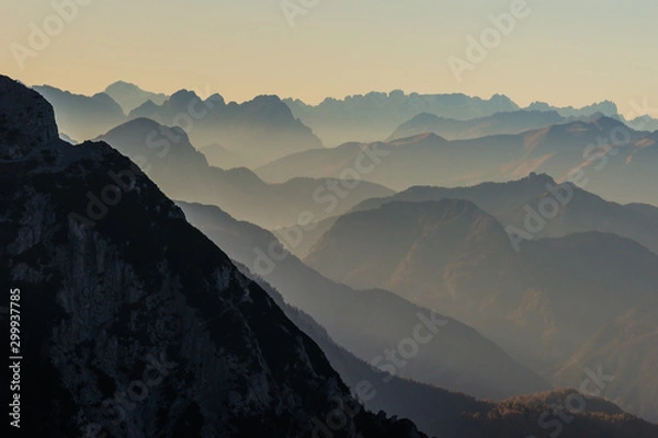 Obraz An autumn view over the alps of Friuli Venezia-Giulia